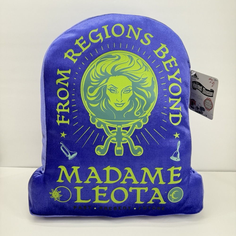 Disney Parks 2022 Haunted Mansion Madame Leota Tombstone Plush Pillow Glow Dark
